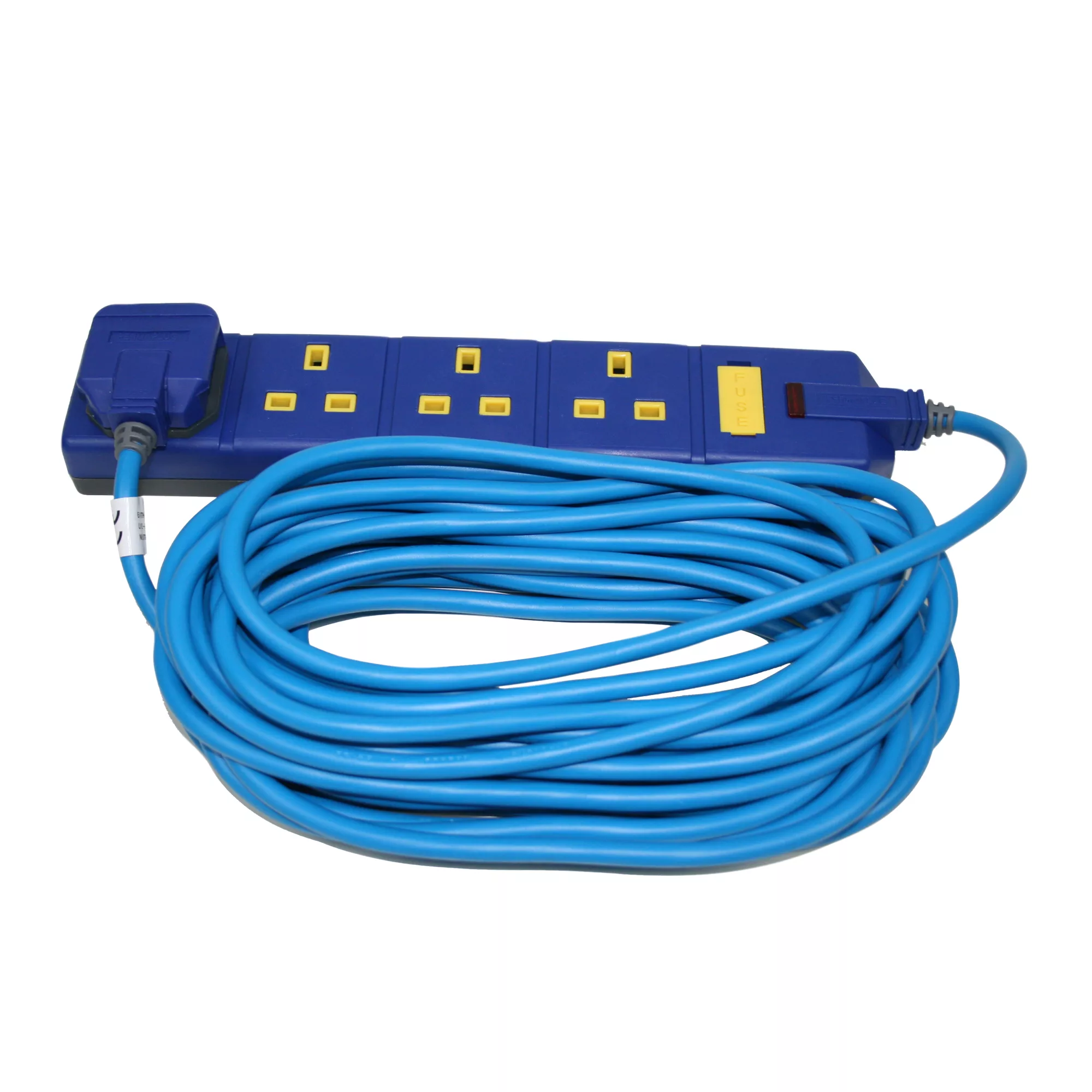 Masterplug 4 Socket 13A Blue Extension Lead, 10m 3 Masterplug 4 Socket 13A Blue Extension Lead, 10m