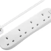 Masterplug 4 Socket 13A White Extension Lead, 8m 2 Masterplug 4 Socket 13A White Extension Lead, 8m -Professional Electrical Lighting Store masterplug 4 socket 13a white extension lead 8m5015056661926 01c bq