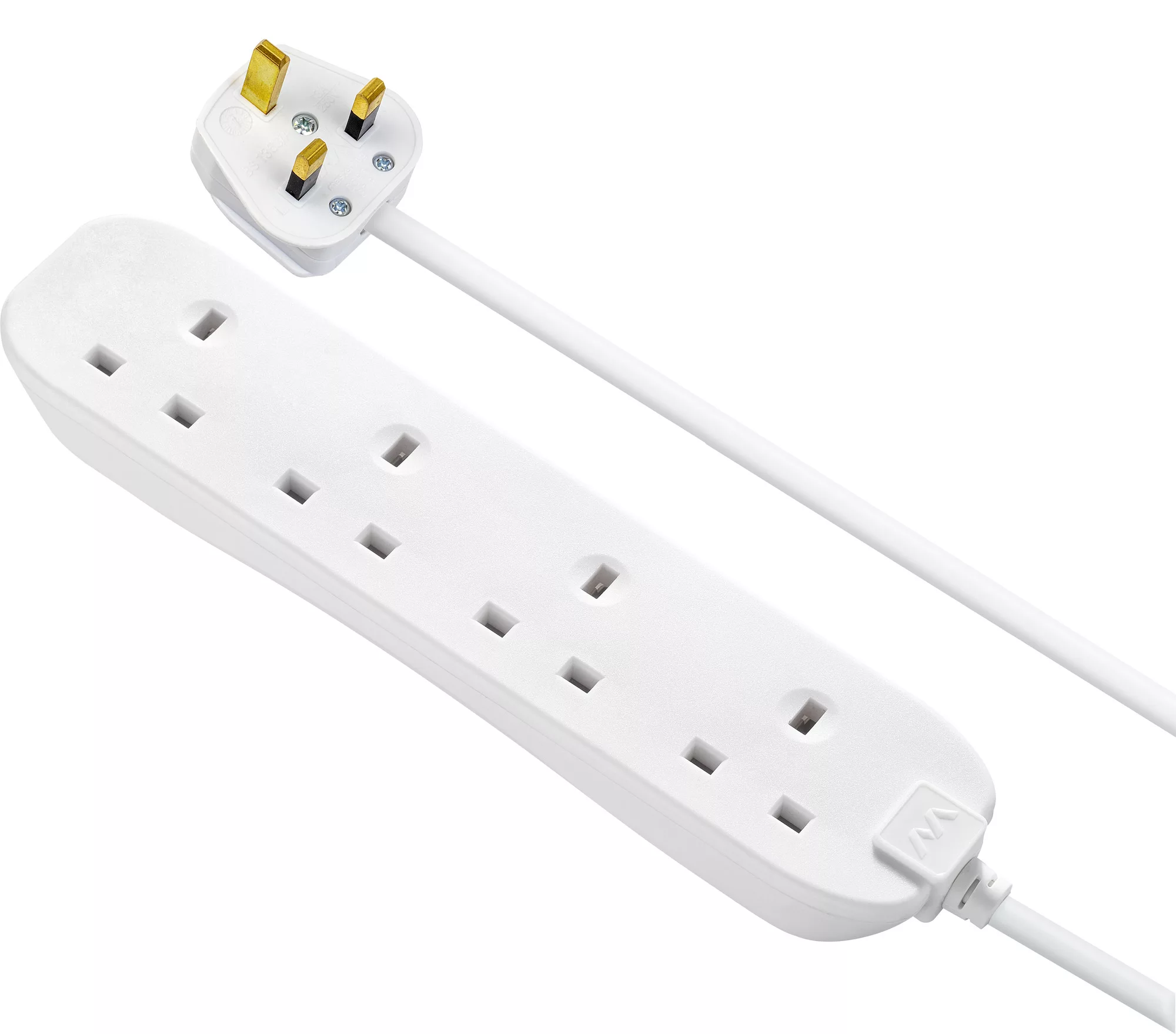 Masterplug 4 Socket 13A White Extension Lead, 8m 7 Masterplug 4 Socket 13A White Extension Lead, 8m - Image 5