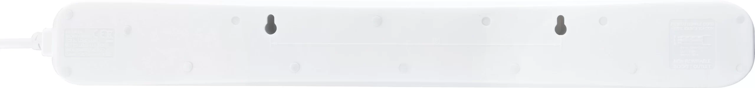 Masterplug 6 Socket 13A Switched White Extension Lead, 2m 6 Masterplug 6 Socket 13A Switched White Extension Lead, 2m - Image 4