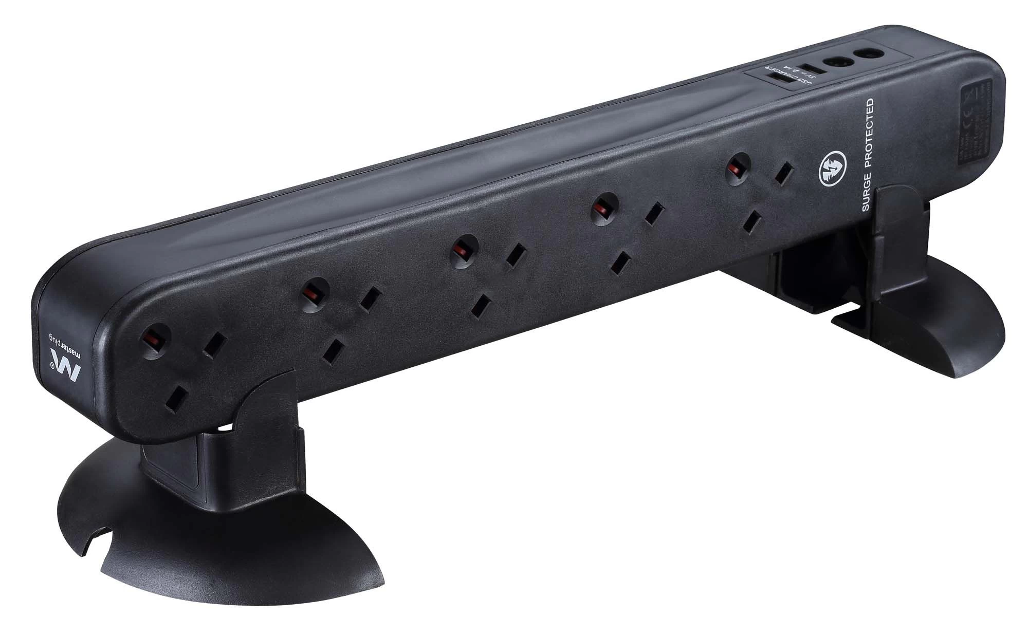 Masterplug Surge Black 13A 10 Socket Extension Lead With USB, 1m 7 Masterplug Surge Black 13A 10 Socket Extension Lead With USB, 1m - Image 5