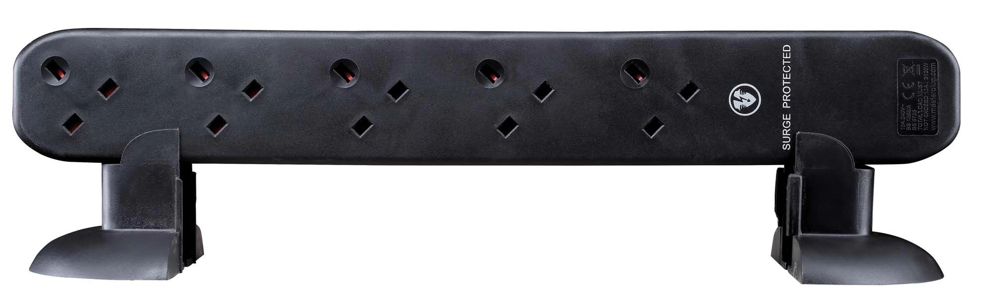 Masterplug Surge Black 13A 10 Socket Extension Lead With USB, 1m 8 Masterplug Surge Black 13A 10 Socket Extension Lead With USB, 1m - Image 6