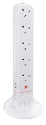 Masterplug Surge White 13A 10 Socket Extension Lead With USB, 1m 5 Masterplug Surge White 13A 10 Socket Extension Lead With USB, 1m - Image 3