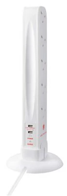 Masterplug Surge White 13A 10 Socket Extension Lead With USB, 1m 7 Masterplug Surge White 13A 10 Socket Extension Lead With USB, 1m - Image 5