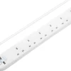 Masterplug Surge White 13A 6 Socket Extension Lead With USB, 1m 2 Masterplug Surge White 13A 6 Socket Extension Lead With USB, 1m -Professional Electrical Lighting Store masterplug surge white 13a 6 socket extension lead with usb 1m5015056662442 01c bq