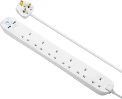 Masterplug Surge White 13A 6 Socket Extension Lead With USB, 1m 11 Masterplug Surge White 13A 6 Socket Extension Lead With USB, 1m -Professional Electrical Lighting Store masterplug surge white 13a 6 socket extension lead with usb 1m5015056662442 06c bq