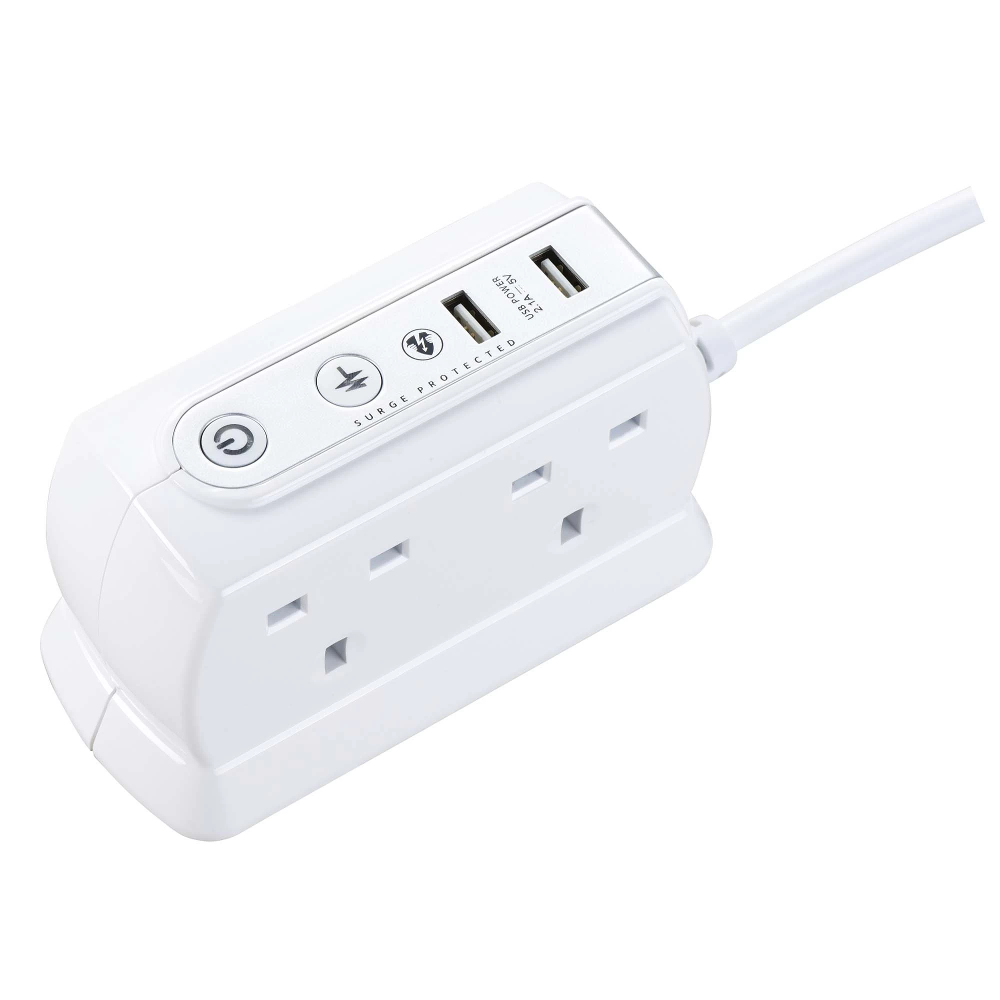 Masterplug Surge White 4 Socket Extension Lead With USB, 2m 3 Masterplug Surge White 4 Socket Extension Lead With USB, 2m