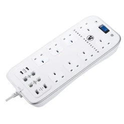 Masterplug Surge White 8 Socket Extension Lead With USB, 2m 12 Masterplug Surge White 8 Socket Extension Lead With USB, 2m -Professional Electrical Lighting Store masterplug surge white 8 socket extension lead with usb 2m5015056638874 22c bq
