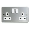 MK 13A Grey 2 Gang Switched Metal-clad Socket With White Inserts 2 MK 13A Grey 2 Gang Switched Metal-clad Socket With White Inserts -Professional Electrical Lighting Store mk 13a grey 2 gang switched metal clad socket with white inserts5017490327369 02c bq
