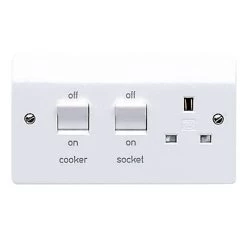 MK White Cooker Switch & Socket