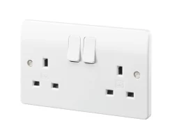 MK White Double 13A Rapid Fix Socket, Pack Of 5