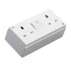MK White Double 13A Socket 1 MK White Double 13A Socket -Professional Electrical Lighting Store mk white double 13a socket5017490328113 03c
