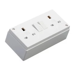 MK White Double 13A Socket