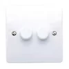 MK White Raised Slim Profile Double 2 Way Dimmer Switch 1 MK White Raised Slim Profile Double 2 Way Dimmer Switch -Professional Electrical Lighting Store mk white raised slim profile double 2 way dimmer switch5017490326942 02c