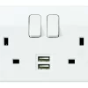 MK White Socket With USB X2 2 MK White Socket With USB X2 -Professional Electrical Lighting Store mk white socket with usb x25017490886880 02c