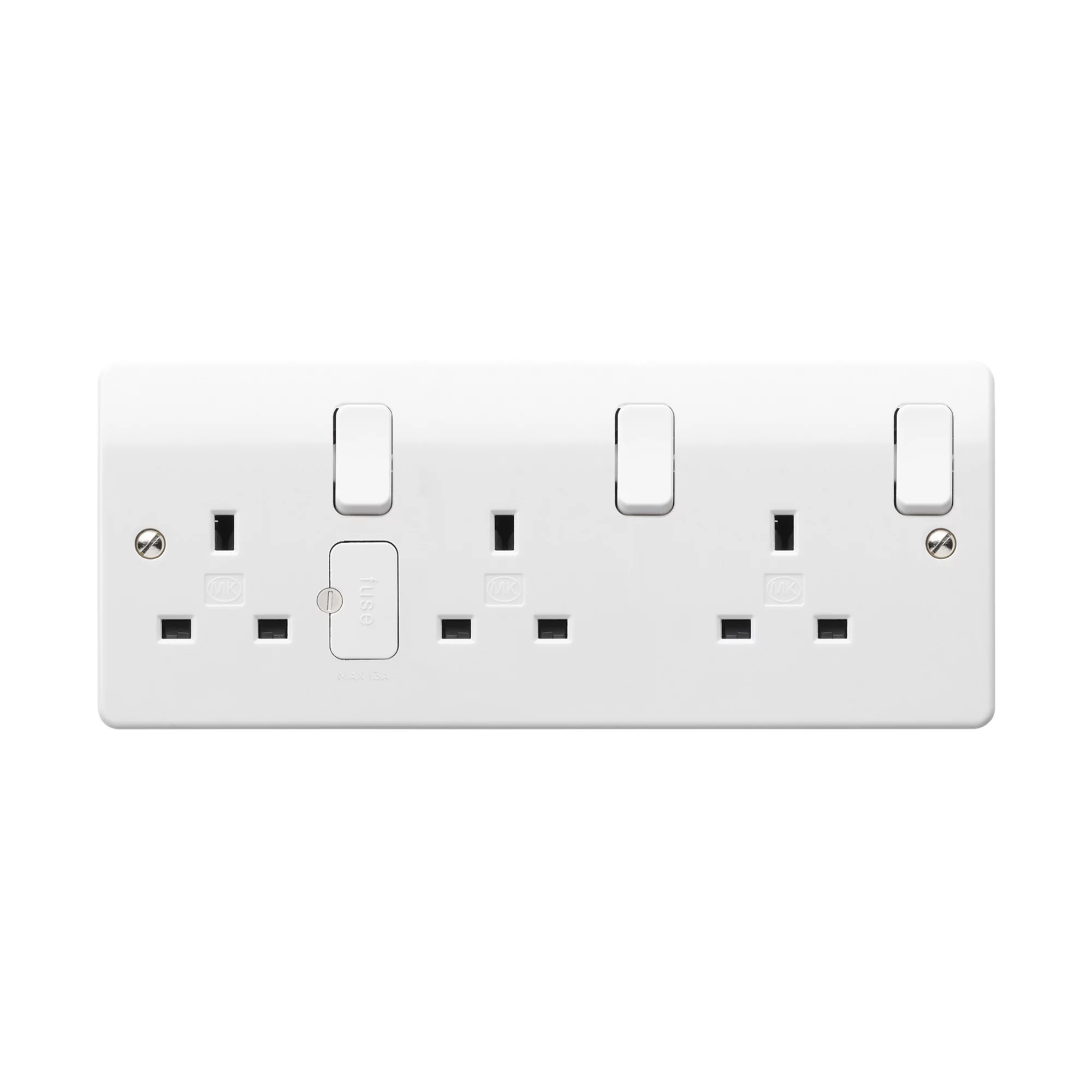 MK White Triple 13A Switched Socket 4 MK White Triple 13A Switched Socket - Image 2