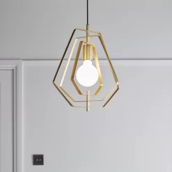 Nedoki Brass Effect Pendant Ceiling Light, (Dia)350mm