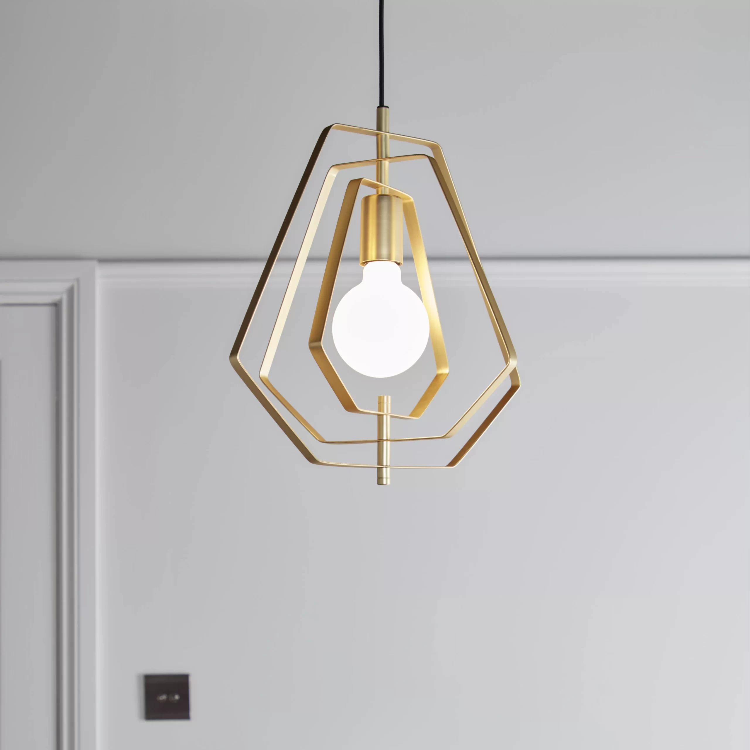 Nedoki Brass Effect Pendant Ceiling Light, (Dia)350mm 3 Nedoki Brass Effect Pendant Ceiling Light, (Dia)350mm