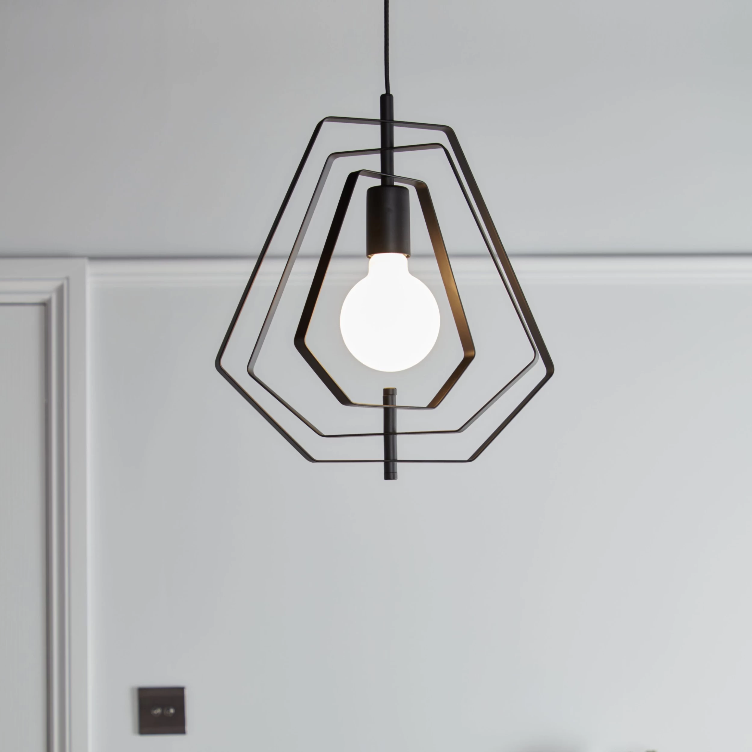 Nedoki Matt Black Pendant Ceiling Light, (Dia)350mm 3 Nedoki Matt Black Pendant Ceiling Light, (Dia)350mm
