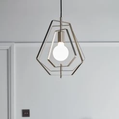 Nedoki Silver Effect Pendant Ceiling Light, (Dia)350mm