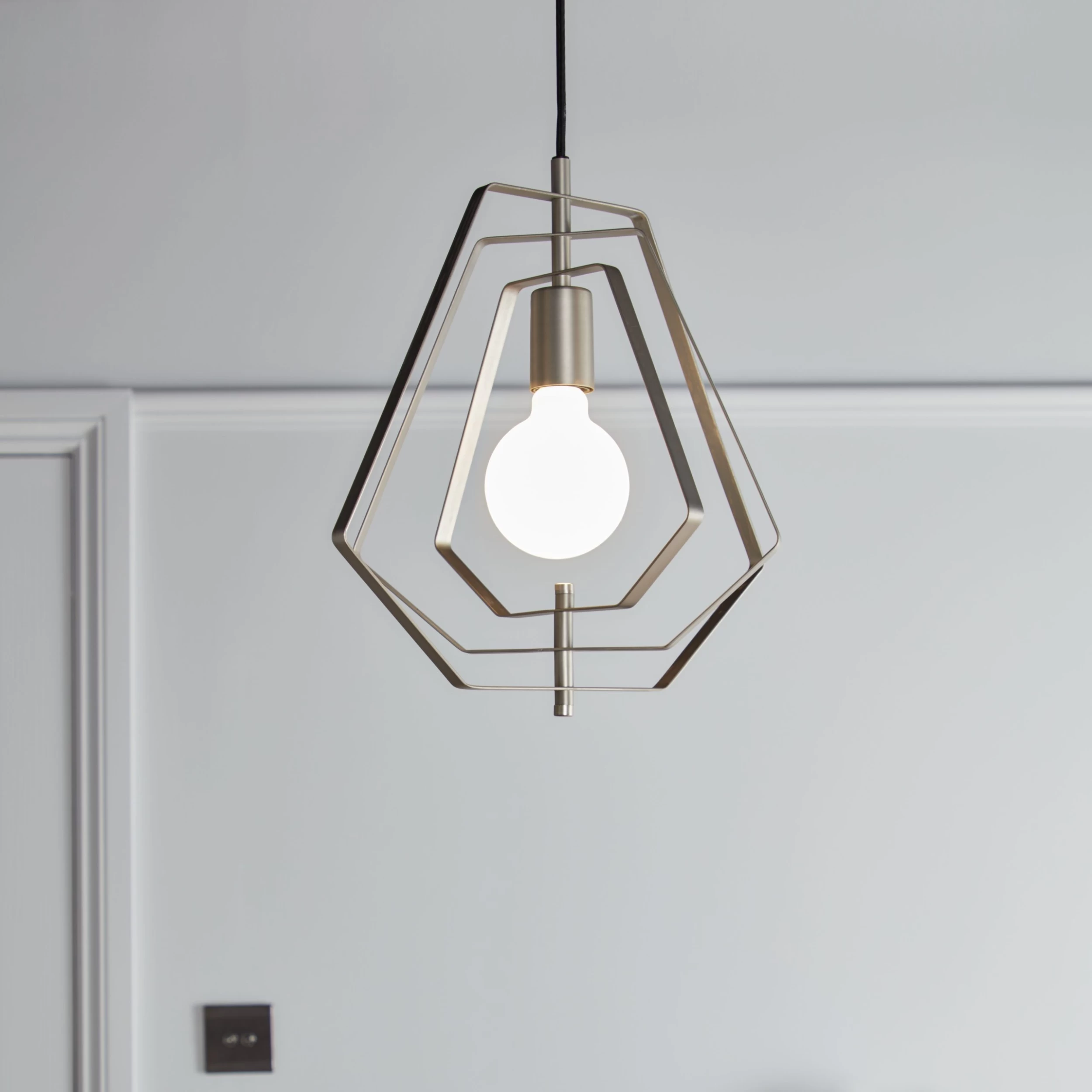 Nedoki Silver Effect Pendant Ceiling Light, (Dia)350mm 3 Nedoki Silver Effect Pendant Ceiling Light, (Dia)350mm