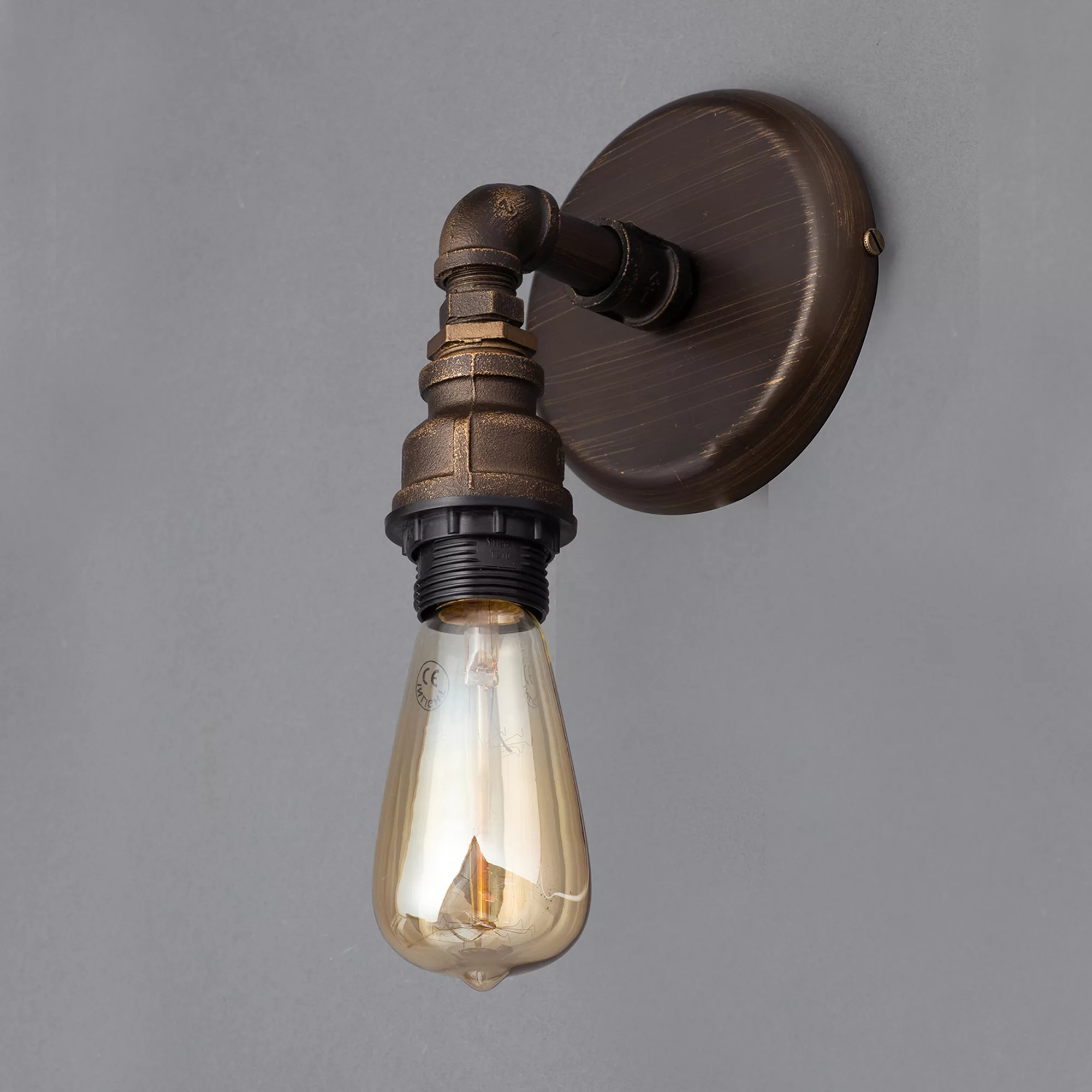Parel Pipe Bronze Effect Wall Light 4 Parel Pipe Bronze Effect Wall Light - Image 2