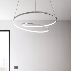 Pegmati Chrome Effect Pendant Ceiling Light, (Dia)580mm