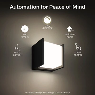 Philips Hue Fixed Matt Picture Frame Mains-powered LED Outdoor Lantern Wall Light 1150lm (Dia)14cm 8 Philips Hue Fixed Matt Picture Frame Mains-powered LED Outdoor Lantern Wall Light 1150lm (Dia)14cm - Image 6