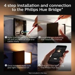 Philips Hue Fixed Matt Picture Frame Mains-powered LED Outdoor Lantern Wall Light 1150lm (Dia)14cm 11 Philips Hue Fixed Matt Picture Frame Mains-powered LED Outdoor Lantern Wall Light 1150lm (Dia)14cm -Professional Electrical Lighting Store philips hue fixed matt picture frame mains powered led outdoor lantern wall light 1150lm dia 14cm8718696170625 03i bq