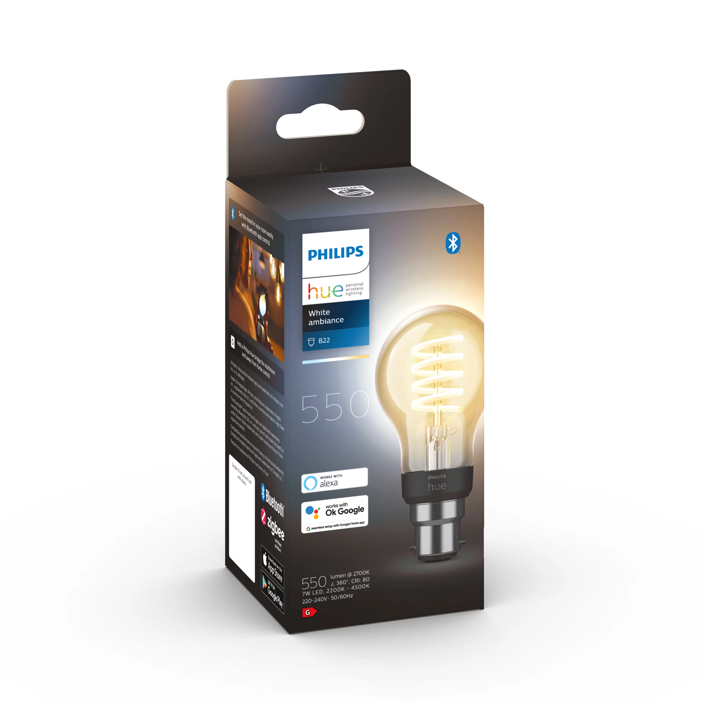Philips Hue LED Cool White & Warm White A60 Bluetooth Filament Smart Light Bulb 4 Philips Hue LED Cool White & Warm White A60 Bluetooth Filament Smart Light Bulb - Image 2