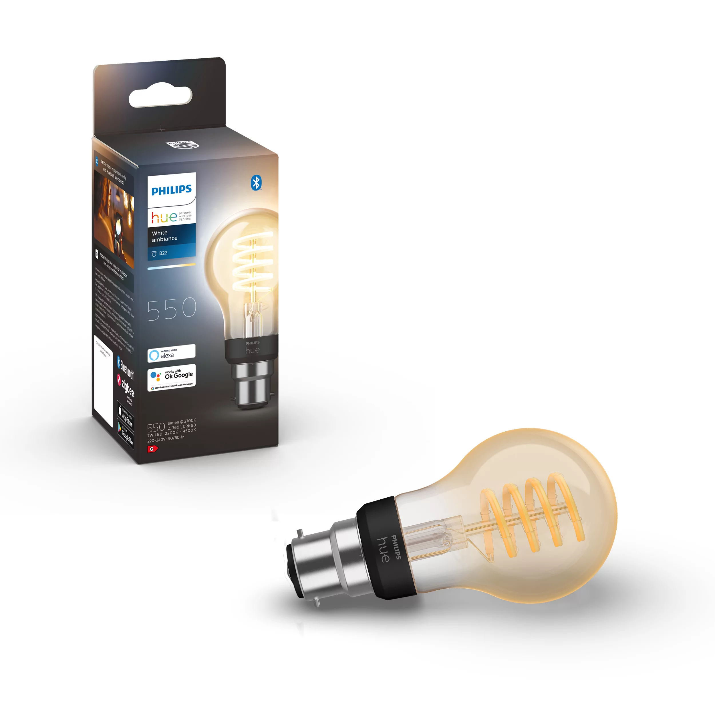 Philips Hue LED Cool White & Warm White A60 Bluetooth Filament Smart Light Bulb 5 Philips Hue LED Cool White & Warm White A60 Bluetooth Filament Smart Light Bulb - Image 3