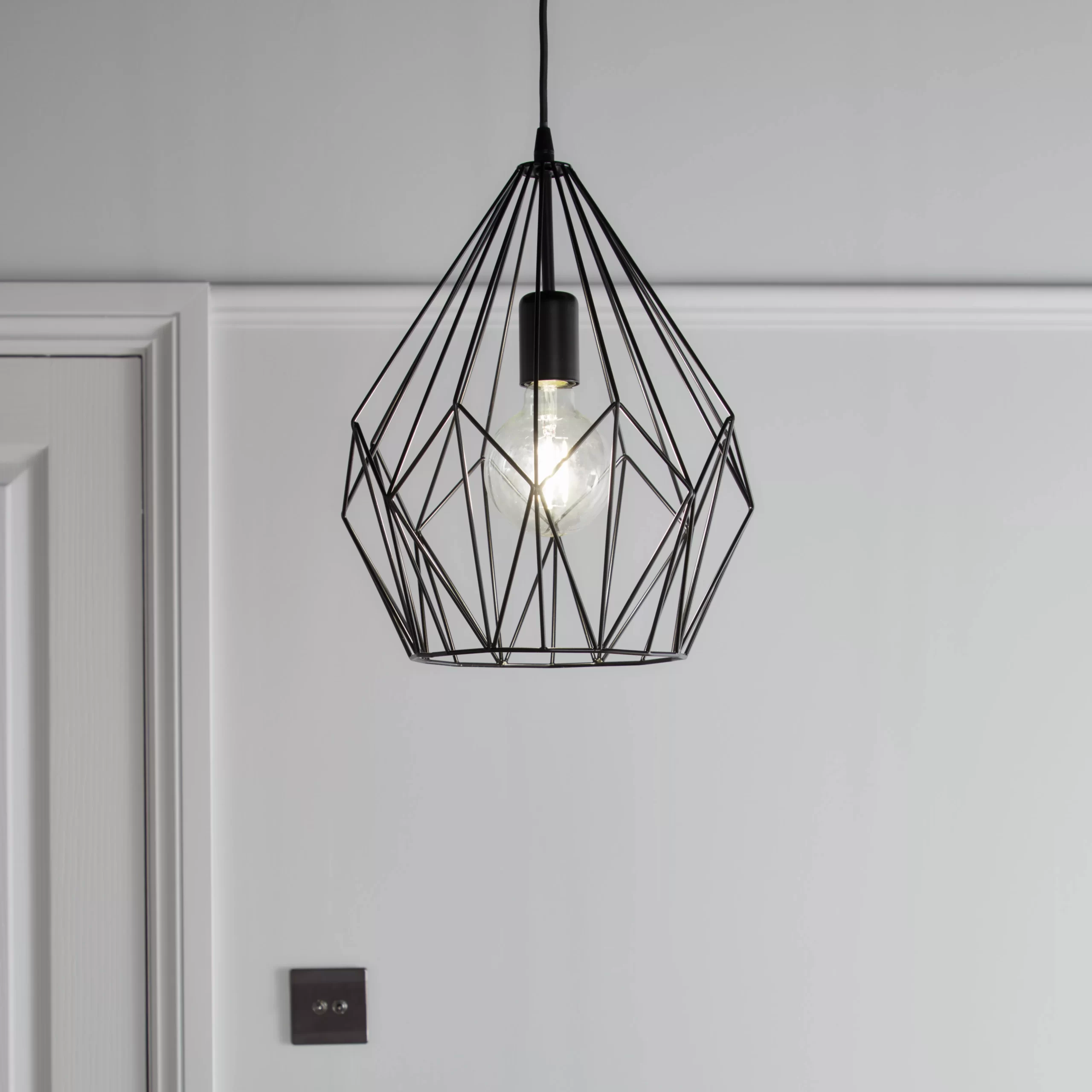 Phobeto Matt Black Pendant Ceiling Light, (Dia)310mm 3 Phobeto Matt Black Pendant Ceiling Light, (Dia)310mm