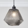 Prism Textured Smoke Pendant Ceiling Light, (Dia)200mm 1 Prism Textured Smoke Pendant Ceiling Light, (Dia)200mm -Professional Electrical Lighting Store prism textured smoke pendant ceiling light dia 200mm5014838964491 01i bq