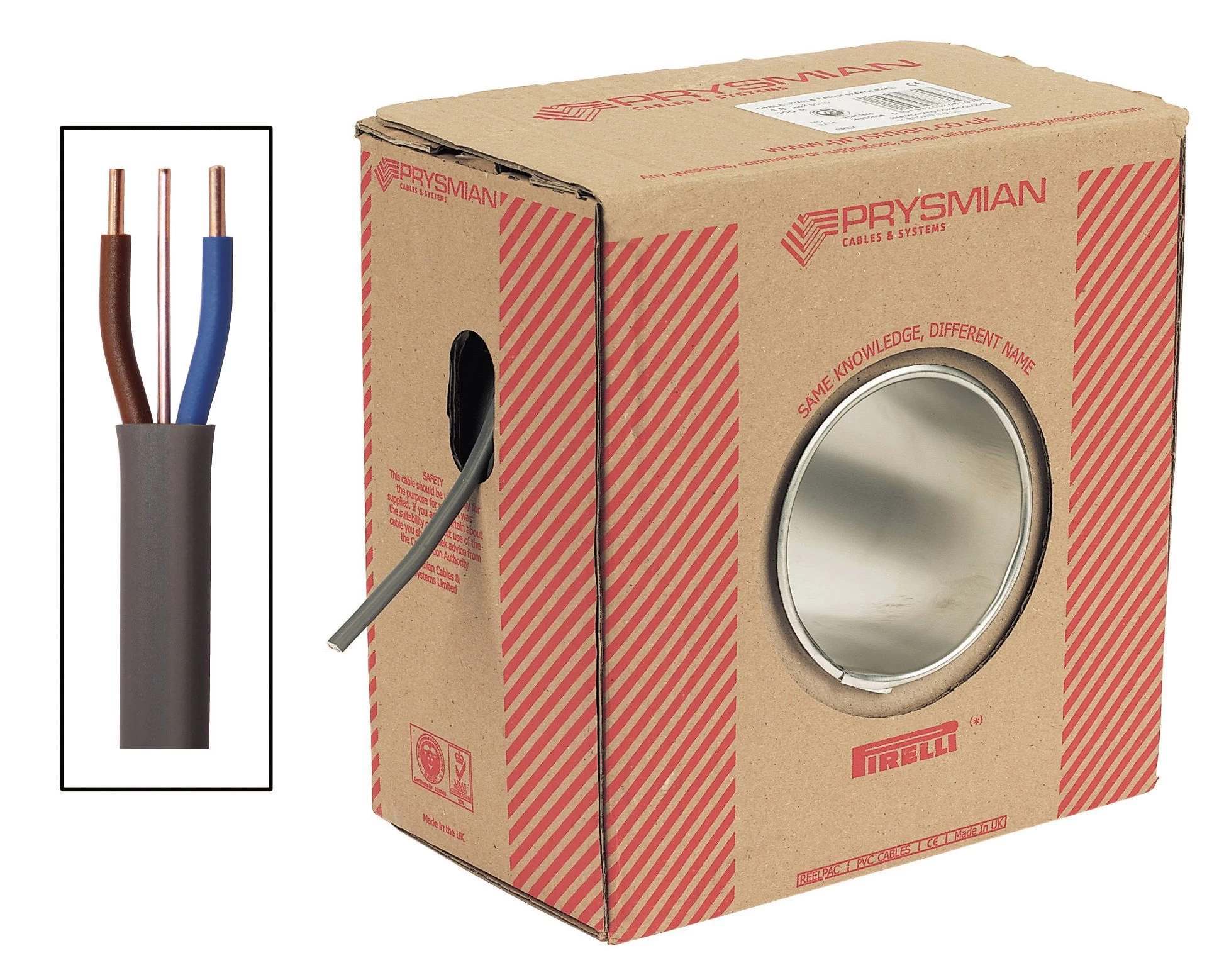 Prysmian 6242Y 2.5mm² Grey Twin & Earth Cable, 100m 4 Prysmian 6242Y 2.5mm² Grey Twin & Earth Cable, 100m - Image 2