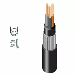 Prysmian 6943X Black Cable 2.5mm² X 50m