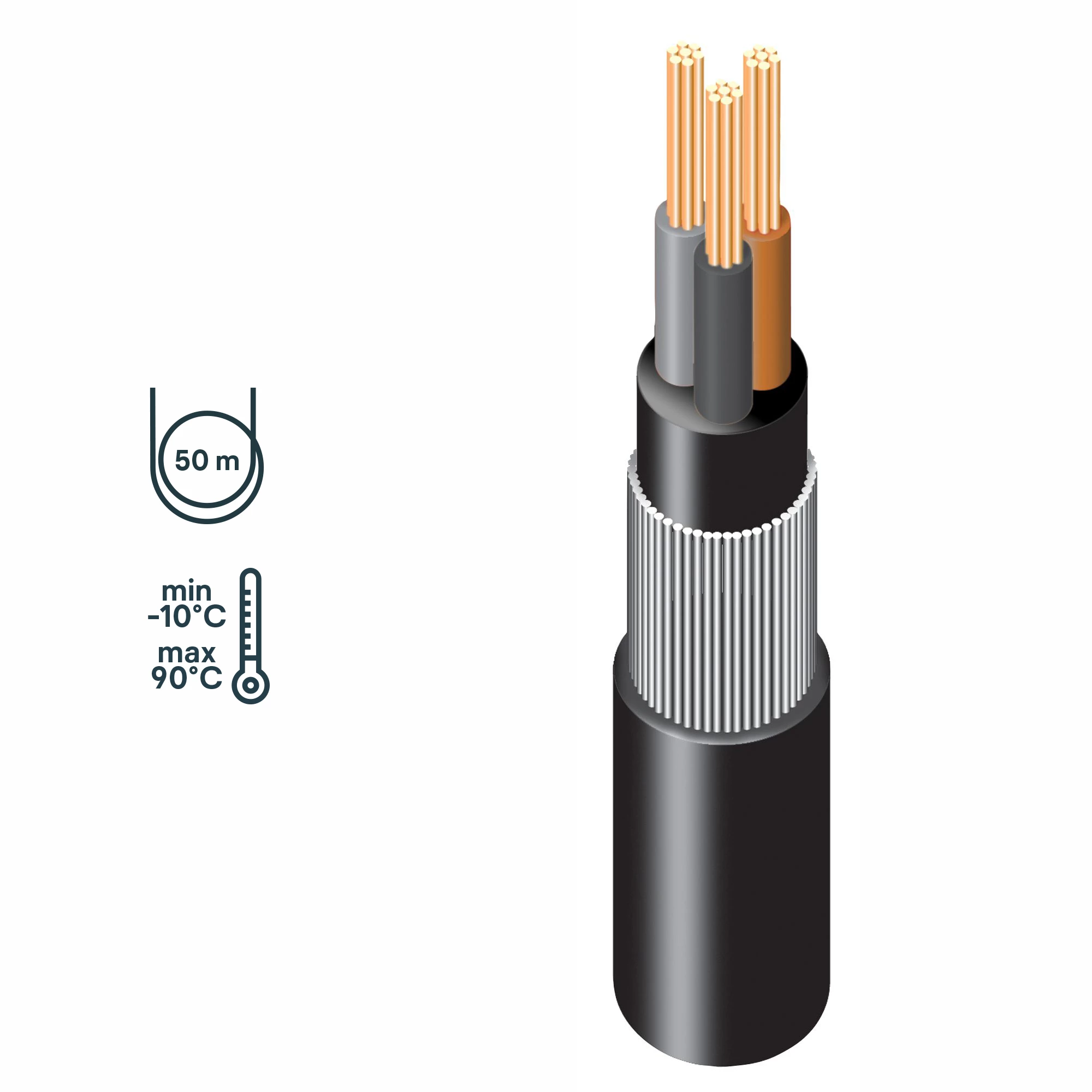 Prysmian 6943X Black Cable 2.5mm² X 50m 3 Prysmian 6943X Black Cable 2.5mm² X 50m