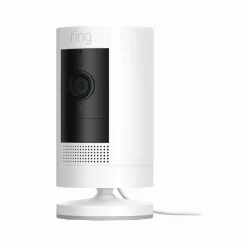 Ring Stick Up Wired Indoor & Outdoor Tilt Adjustable Smart Camera In White