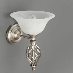 Rolli Satin Nickel Effect Wall Light -Professional Electrical Lighting Store rolli satin nickel effect wall light5020024704574 01i bq