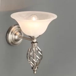 Rolli Satin Nickel Effect Wall Light -Professional Electrical Lighting Store rolli satin nickel effect wall light5020024704574 02i bq