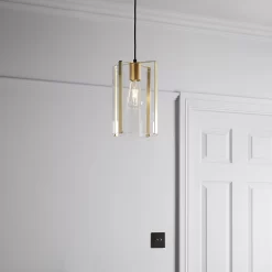 Saiphi Gold Effect Pendant Ceiling Light, (Dia)185mm