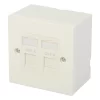 SLX White Cat 6 2 Gang Raised Square Dual Outlet Kit 1 SLX White Cat 6 2 Gang Raised Square Dual Outlet Kit -Professional Electrical Lighting Store slx white cat 6 2 gang raised square dual outlet kit5028422001769 01c bq