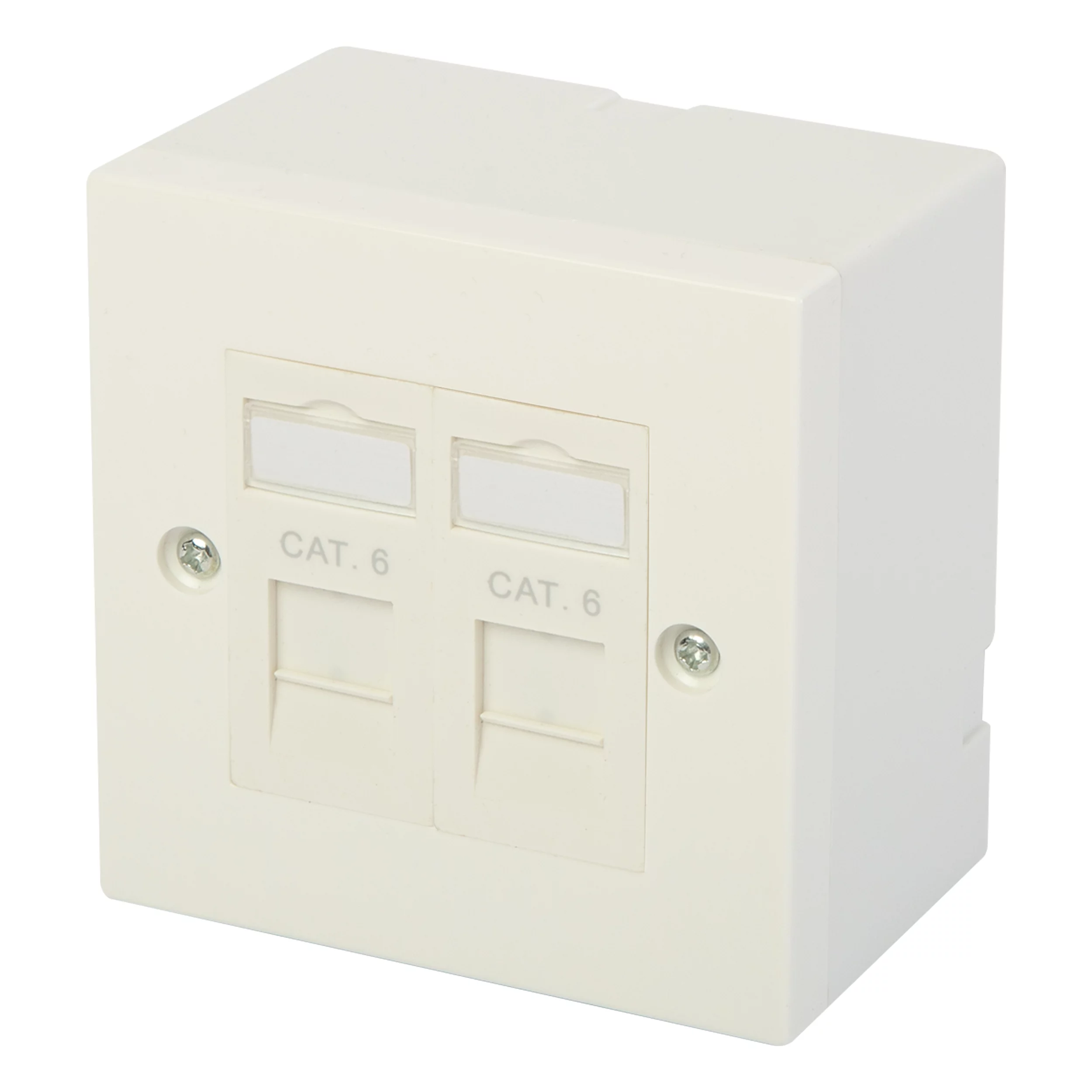 SLX White Cat 6 2 Gang Raised Square Dual Outlet Kit 3 SLX White Cat 6 2 Gang Raised Square Dual Outlet Kit