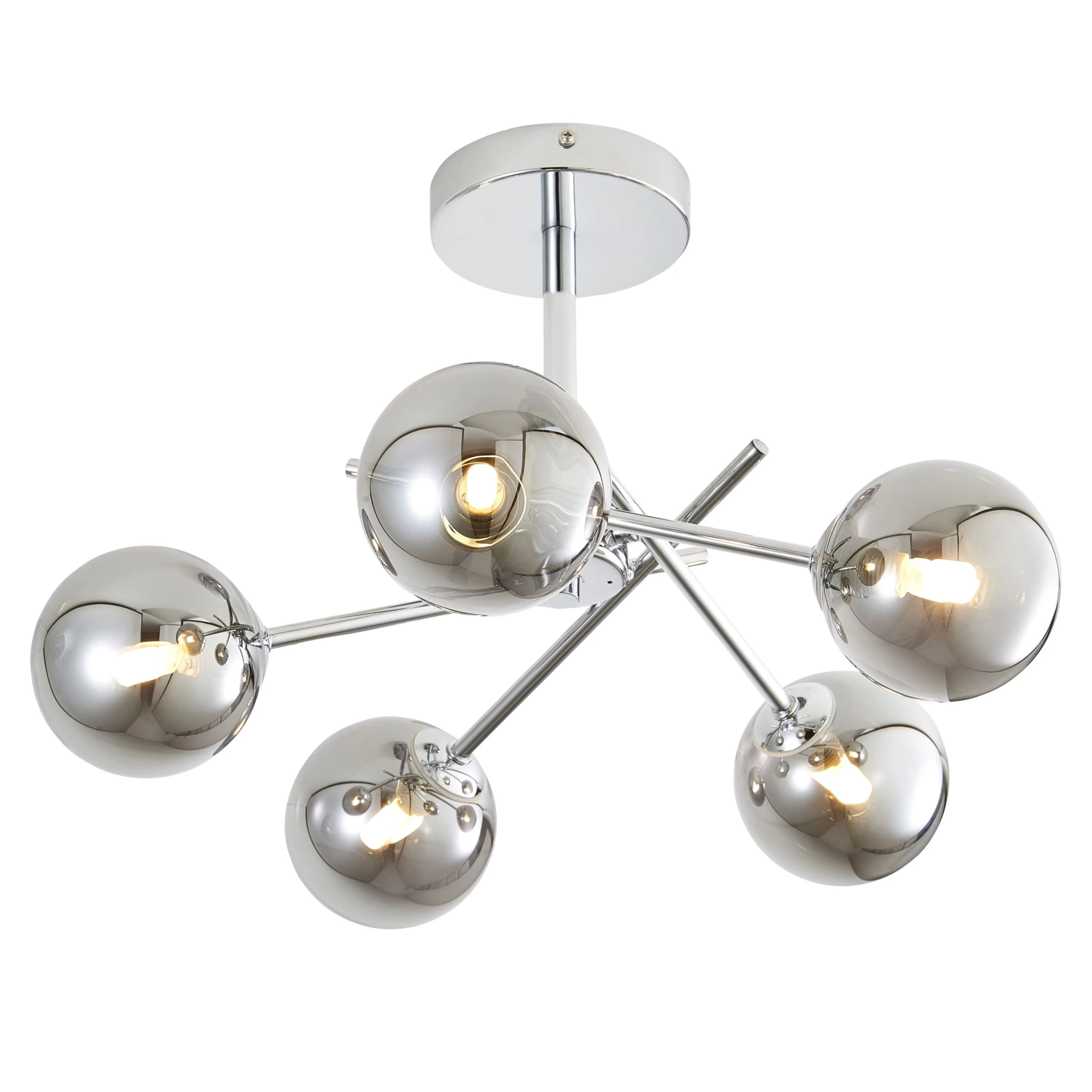 Spa Avalon Steel Chrome Effect 5 Lamp LED Bathroom Ceiling Light 3 Spa Avalon Steel Chrome Effect 5 Lamp LED Bathroom Ceiling Light