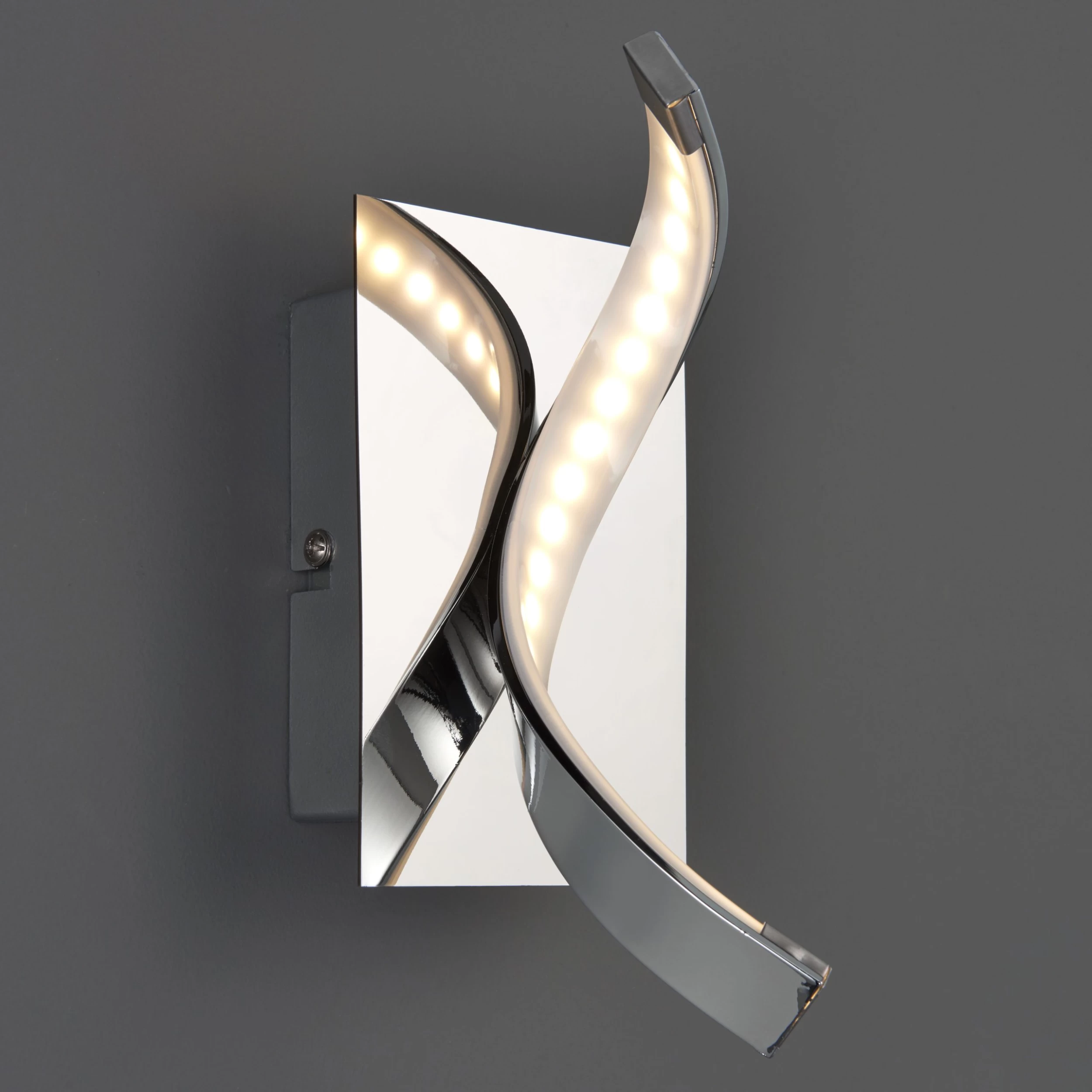 Spiral Chrome Effect Wall Light 3 Spiral Chrome Effect Wall Light