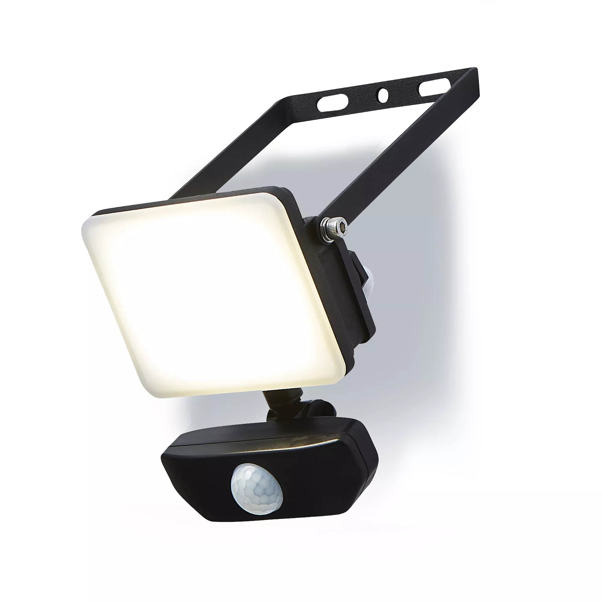 Stanley Black / Frosted Opal Mains-powered Cool Daylight LED PIR Slimline Floodlight 900lm 3 Stanley Black / Frosted Opal Mains-powered Cool Daylight LED PIR Slimline Floodlight 900lm