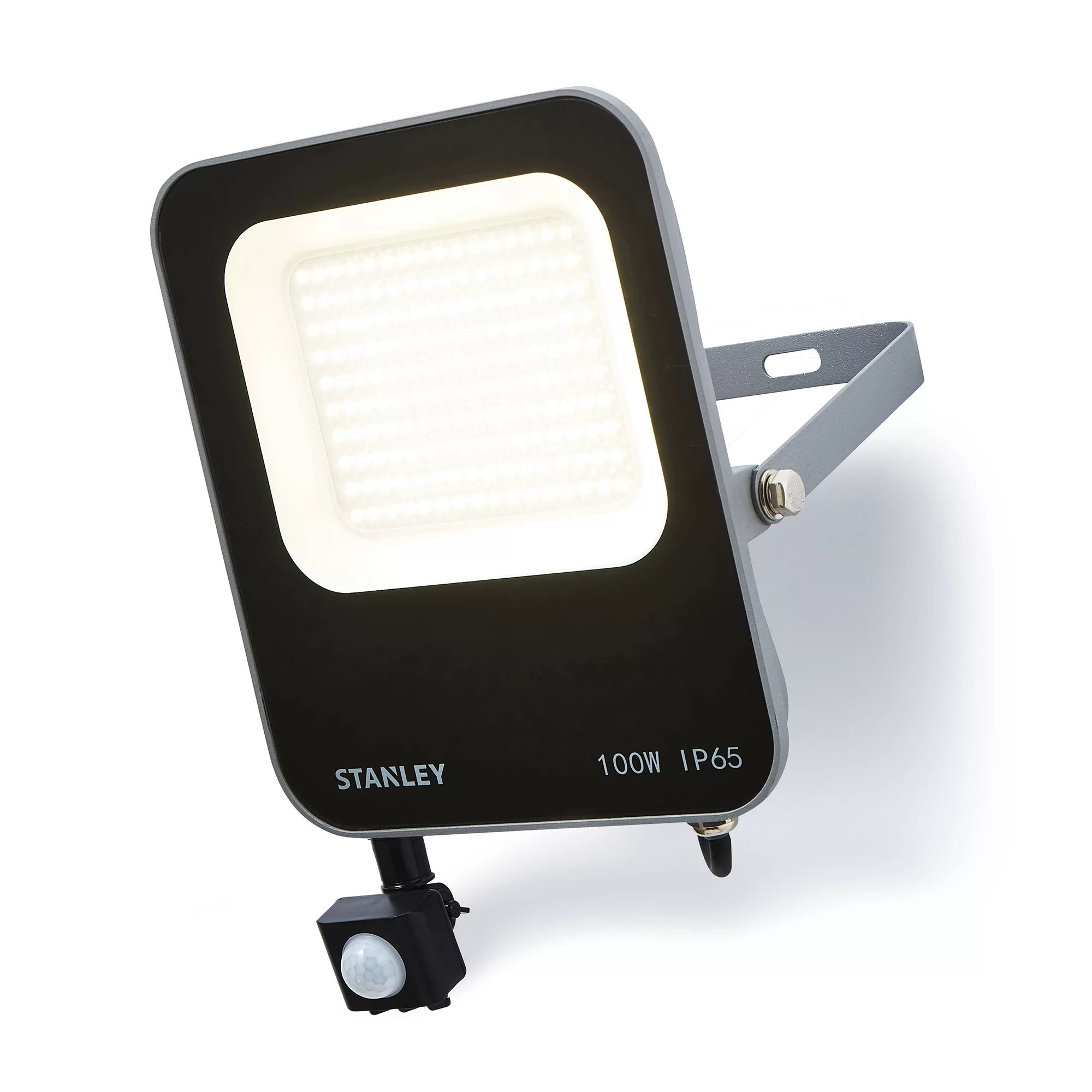 Stanley IK10 Black Mains-powered Cool Daylight LED PIR Slimline Floodlight 11000lm 3 Stanley IK10 Black Mains-powered Cool Daylight LED PIR Slimline Floodlight 11000lm