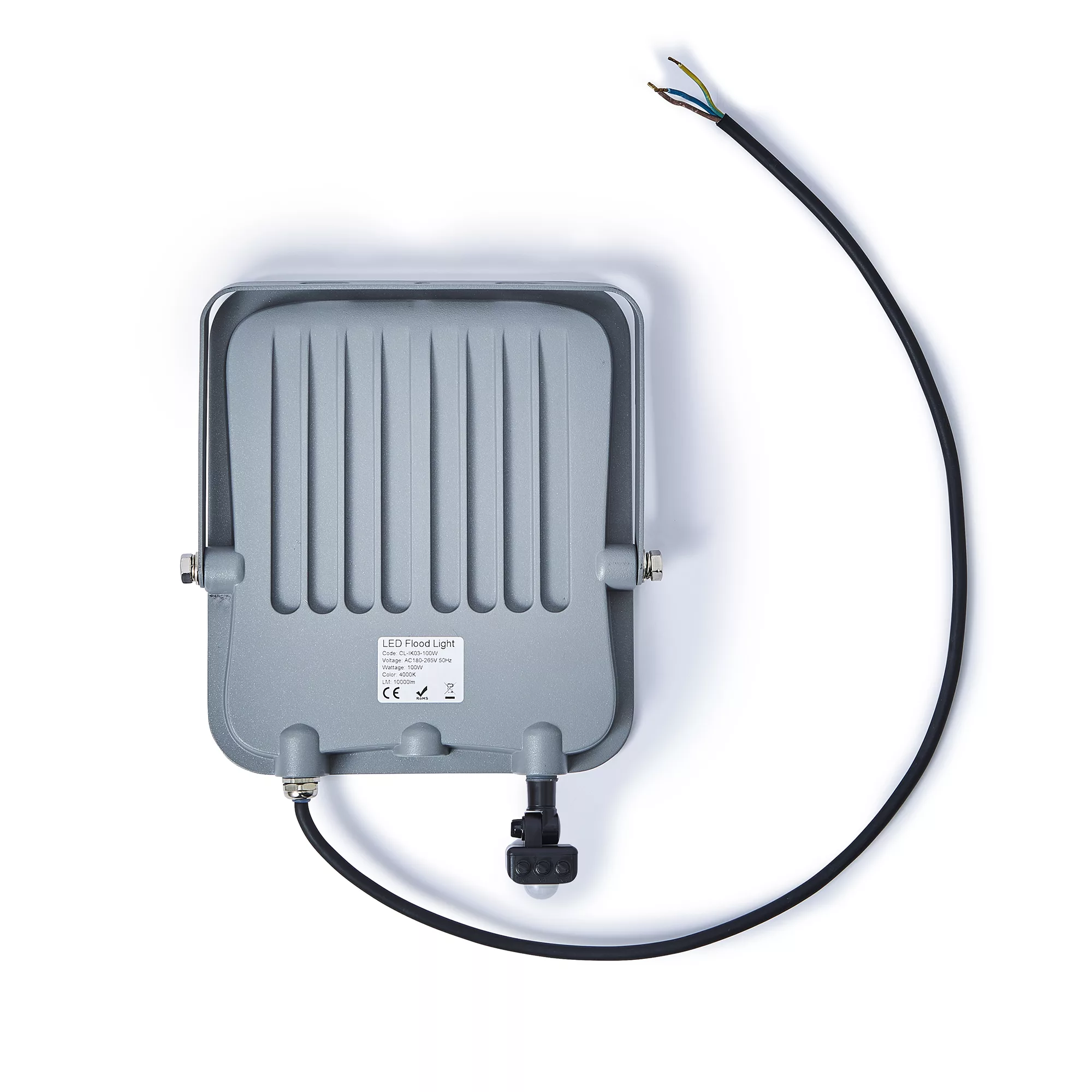 Stanley IK10 Black Mains-powered Cool Daylight LED PIR Slimline Floodlight 11000lm 6 Stanley IK10 Black Mains-powered Cool Daylight LED PIR Slimline Floodlight 11000lm - Image 4