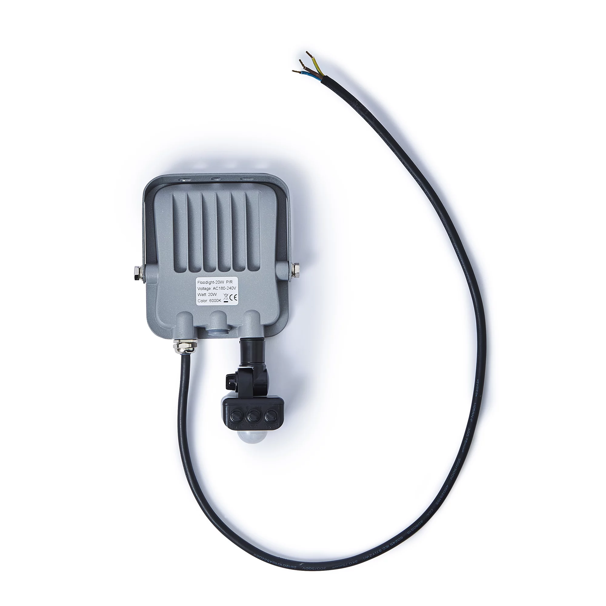 Stanley IK10 Black Mains-powered Cool Daylight LED PIR Slimline Floodlight 2200lm 5 Stanley IK10 Black Mains-powered Cool Daylight LED PIR Slimline Floodlight 2200lm - Image 3