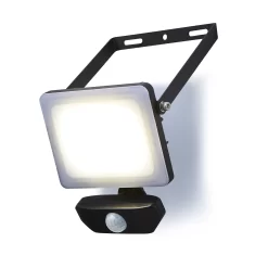 Stanley IK10 Black Mains-powered Cool Daylight LED PIR Slimline Floodlight 3300lm