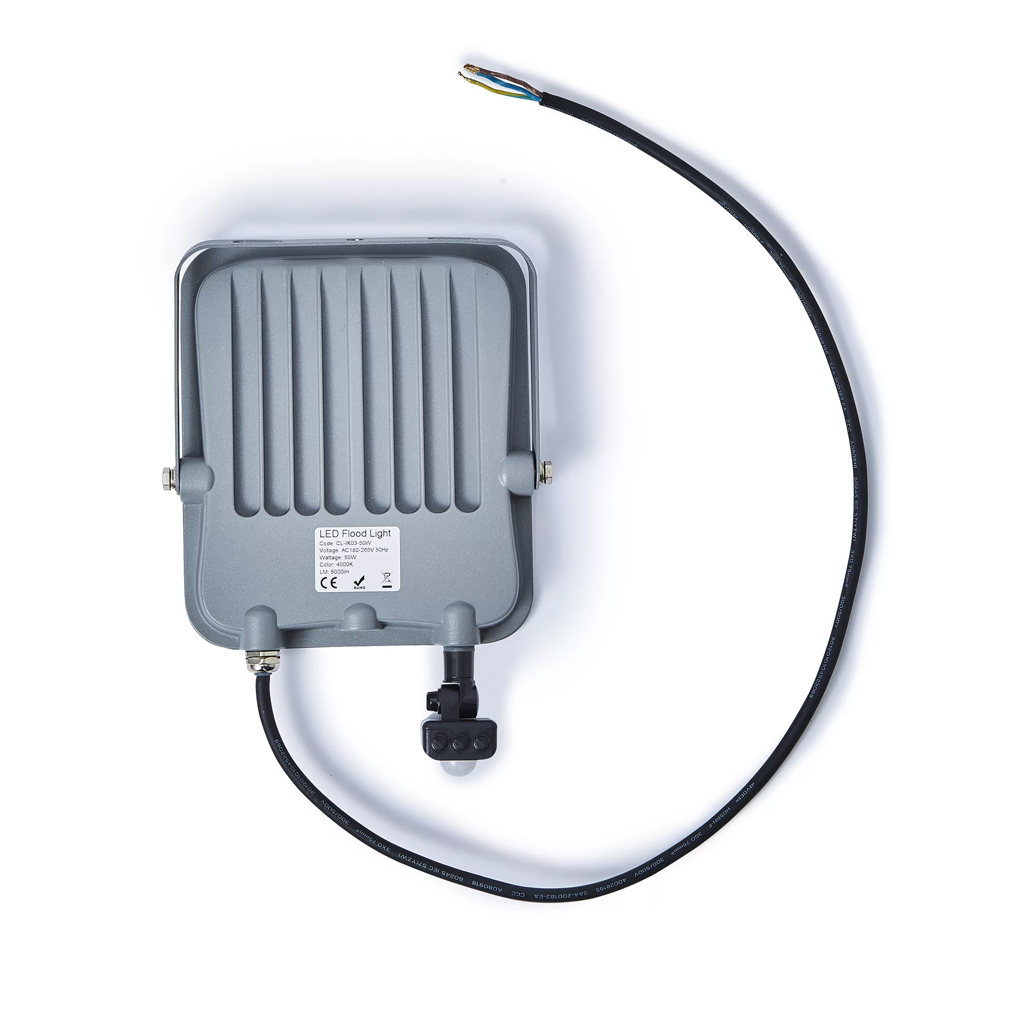 Stanley IK10 Black Mains-powered Cool Daylight LED PIR Slimline Floodlight 6600lm 6 Stanley IK10 Black Mains-powered Cool Daylight LED PIR Slimline Floodlight 6600lm - Image 4